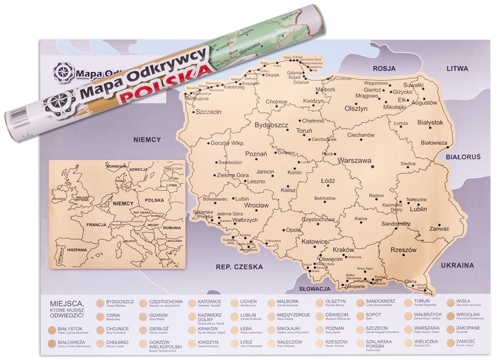 Entdeckerkarte Polen – Reise-Rubbelkarte als Geschenk