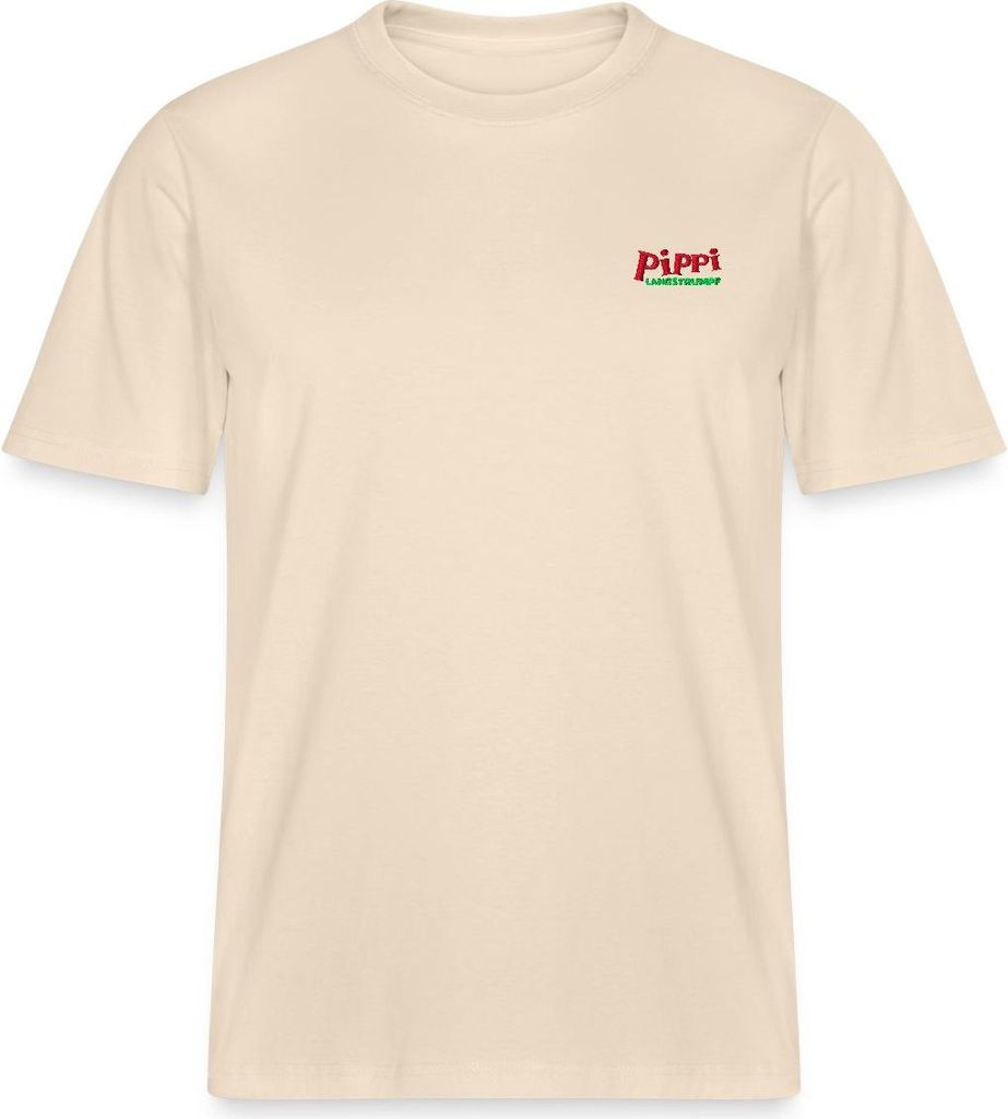Spreadshirt Pippi Langstrumpf Logo Stick Relaxed Fit Uni T-Shirt, S, Natur