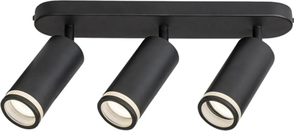 Lampada Industrial Nera Rabalux Senobia 73035 - 3 Faretti Orientabili