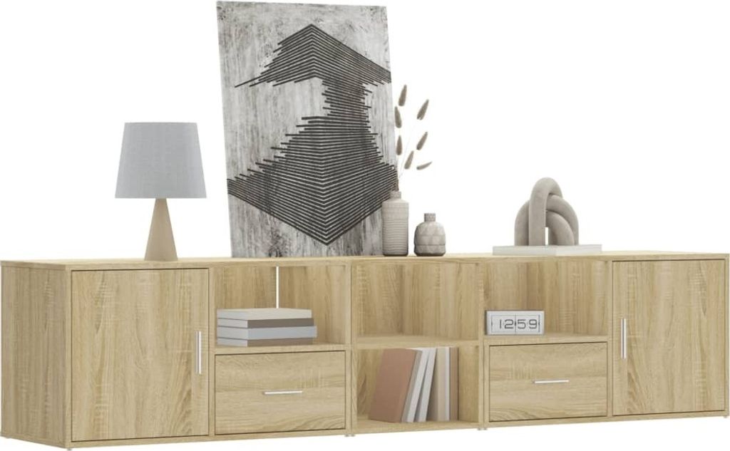 Möbel Eckregal Sonoma-Eiche 200x40x45 cm Holzwerkstoff - Nachttische & -schränke 3307830