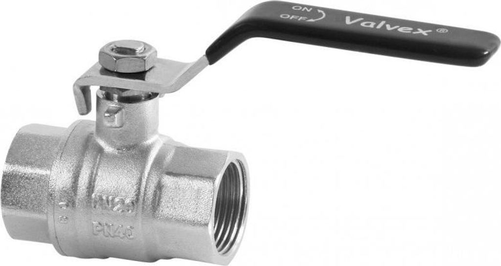 Vernickelter Kugelhahn mit Stahlhebeldrossel (DSt) (NN-Version) TRYTON 2 Zoll