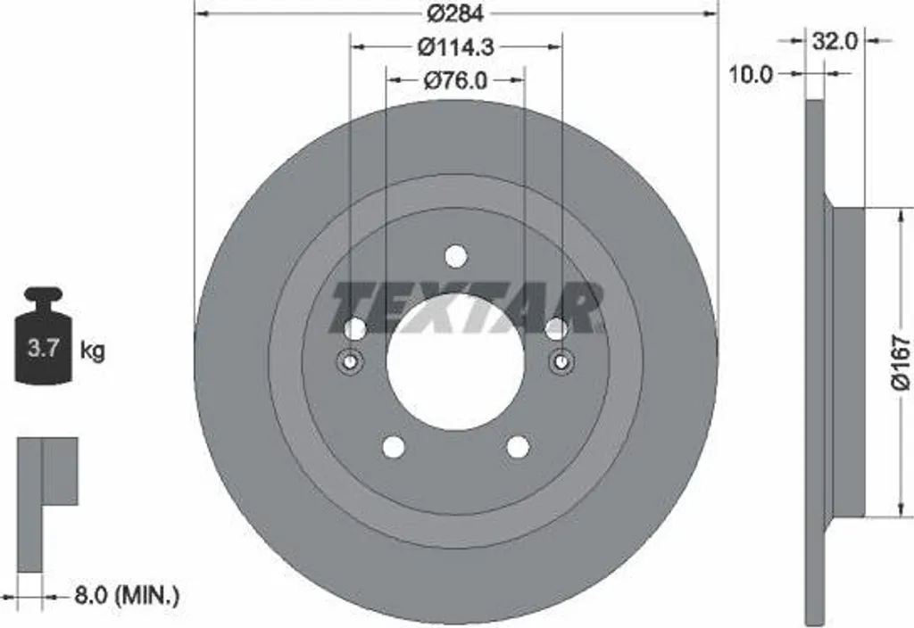 Disque de frein TEXTAR 92333303 haute résistance pour Sonata 58411L1000
