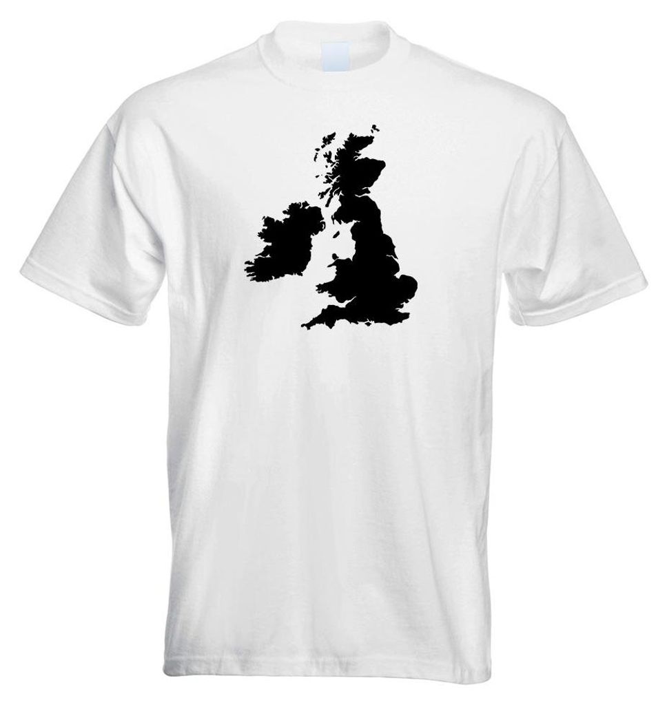 Kiwistar - T-Shirt - Weiss - Vereinigtes Königreich Umriss Herren Funshirt Bedruckt Design Sprüche Spruch Motive - mit Motiv Bedruckt - Funshirt ...