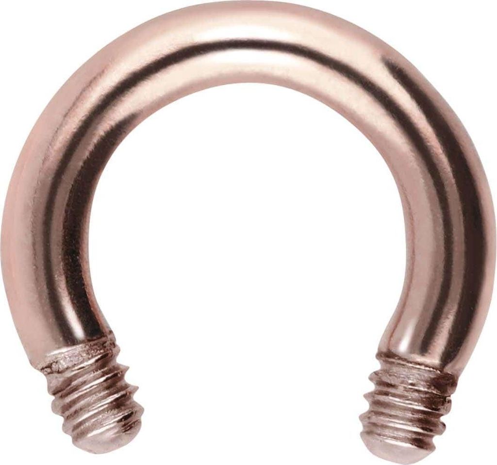 Ohrpiercing, Nasenpiercing, Septum Piercing Chirurgenstahl Hufeisenring ohne Kugeln RoséGold Innendurchmesser: 5mm + Stabstärke: 1,6mm