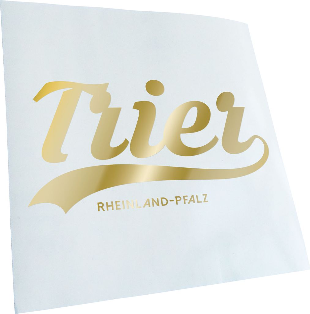 Kiwistar - Autoaufkleber - Trier Rheinland-Pfalz - Goldchrom - 60x30cm - Aufkleber für Auto, Laptop, Fahrrad, LKW, Motorrad mehrfarbig JDM Decal R...