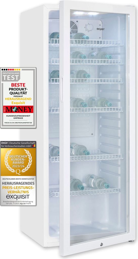 Exquisit Glastürkühlschrank GKS240-GT-160C weiss | Produktbild 