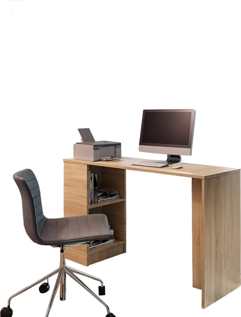 Bureau de télétravail spacieux chêne Sonoma 125cm - Idéal pour domicile