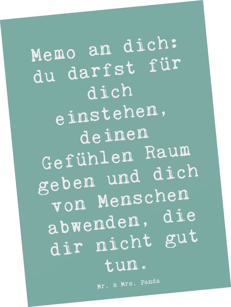 Mr. & Mrs. Panda Postkarte Spruch Gefühle Freiheit - Meeresbrise - Geschenk, Zitat, Postkarten, Ansichtskarten, eigene Bedürfnisse, Motivation, M...