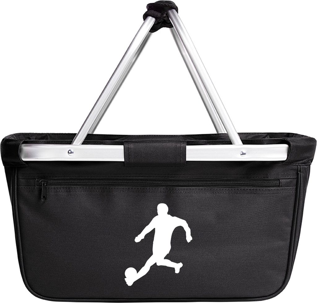 Huuraa Einkaufskorb Fußball Soccer 20 Liter Black faltbarer Tragekorb Geschenkidee