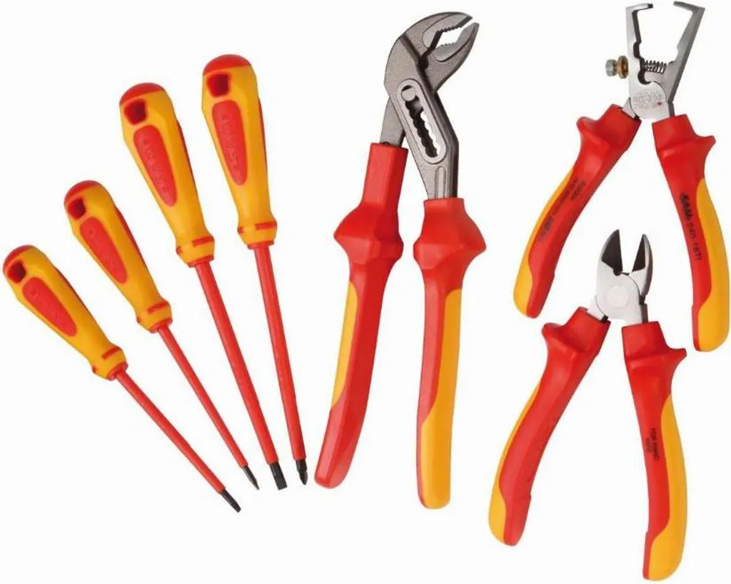 Jeu de 7 outils isolés 1000V SAM ZTBPJ7 avec 3 pinces et 4 tournevis VDE
