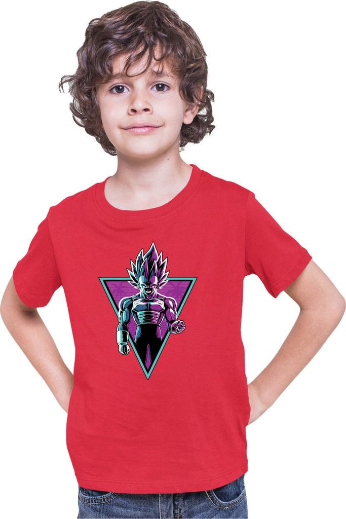 Kinder T-Shirt Dragon Anime Manga Ball Z Retro Vegeta 01, 12-13 Jahr - 152 / Rot