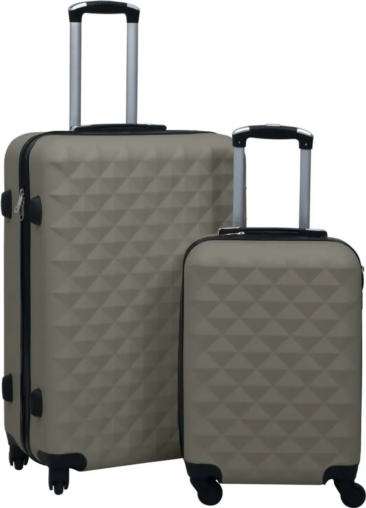 Valises en ABS anti-choc anthracite 2 pièces avec roues pivotantes
