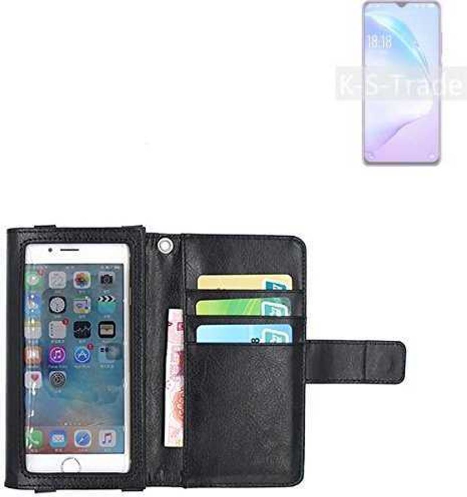 K-S-Trade Handy Hülle Schutz Hülle Kompatibel mit Coolpad Cool 12A Case mit Displayschutz / Schutzfolie Flip Cover Wallet case Etui Hülle schwarz