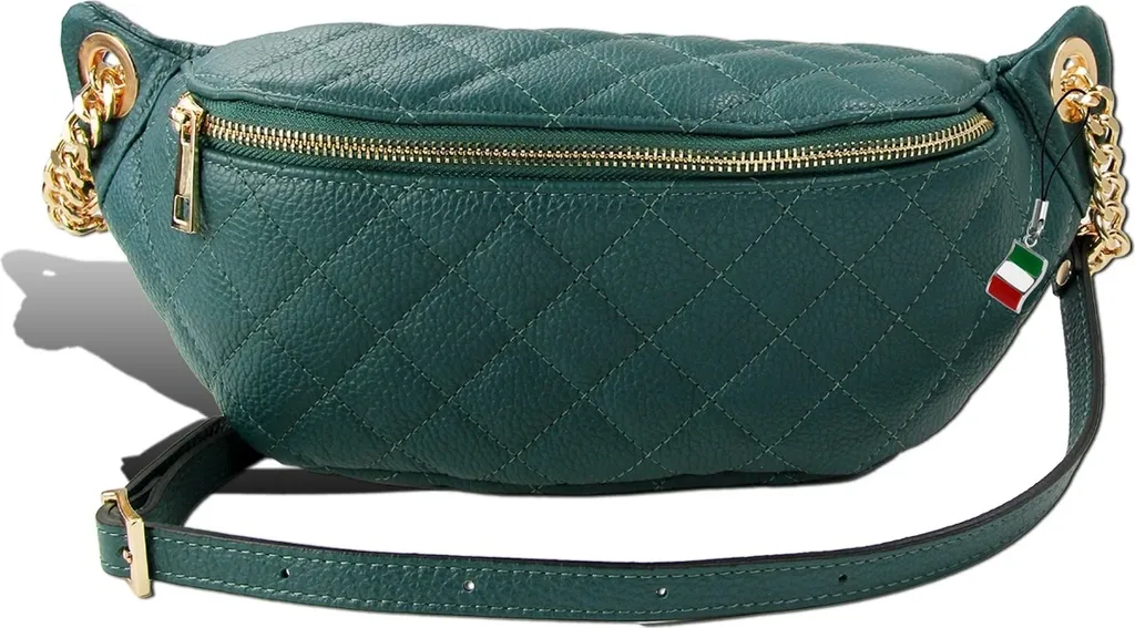 Sacoche ceinture cuir turquoise pour voyage et sortie Florence D2OTM811T