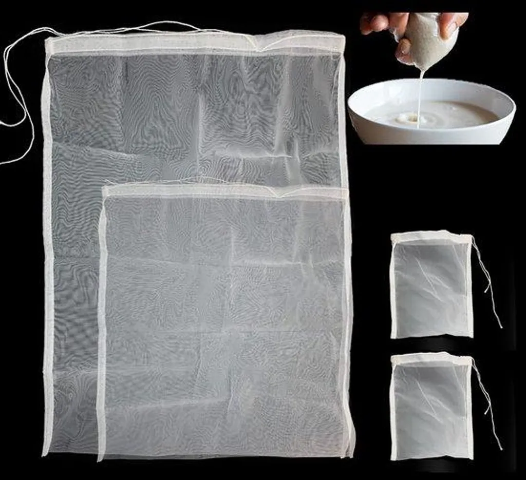 Pack de 4 sacs filtrants en nylon marron 60x45cm pour jus sans résidus
