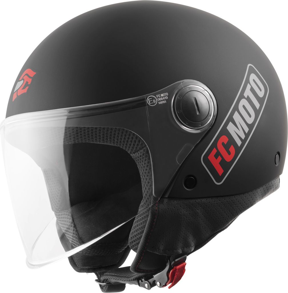FC-Moto Square-RS Jethelm, schwarz matt/rot, L