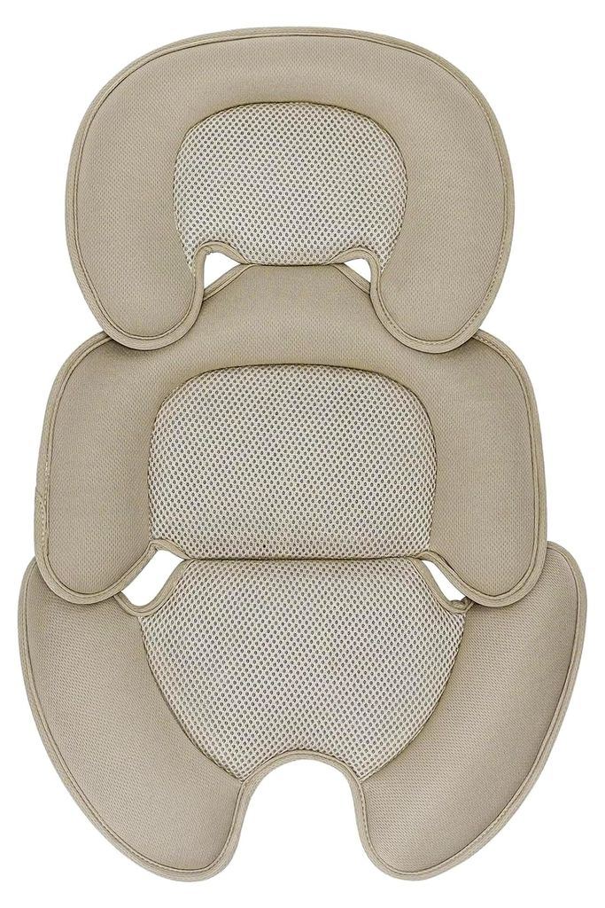 Baby-Kissen für Neugeborene mit 3D-Netzstoff für Kinderwagen, Autositz und Hochstuhl - Atmungsaktive Einlage zur Unterstützung des Babys (Beige)