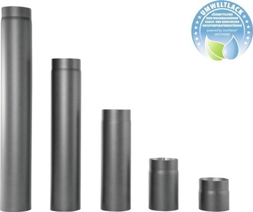 Ofenrohr Bertrams Ø 130 mm senotherm UHT-Hydro gussgrau 0,75 m