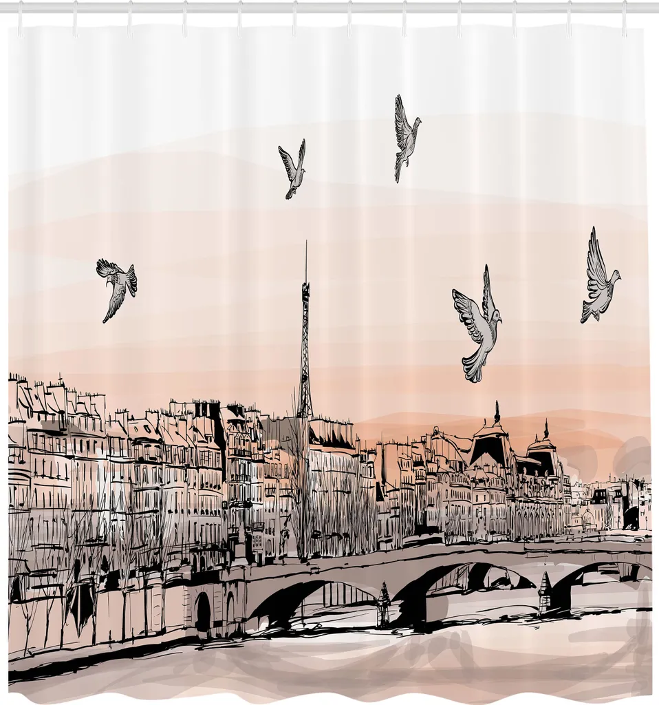 Tenda Doccia Parigi Pont Des Arts 175x240 ABAKUHAUS | Tessuto Premium