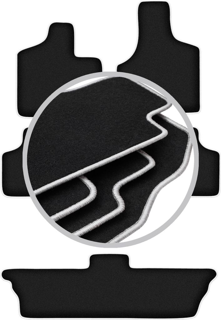 CARLUX-SILVER Autofußmatten für: Dodge Caravan / Grand Caravan III 7 Personen (2001-2007)