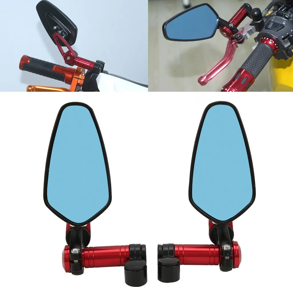 Rétroviseur Latéral pour Moto et Scooter Rouge à Fixation Universelle