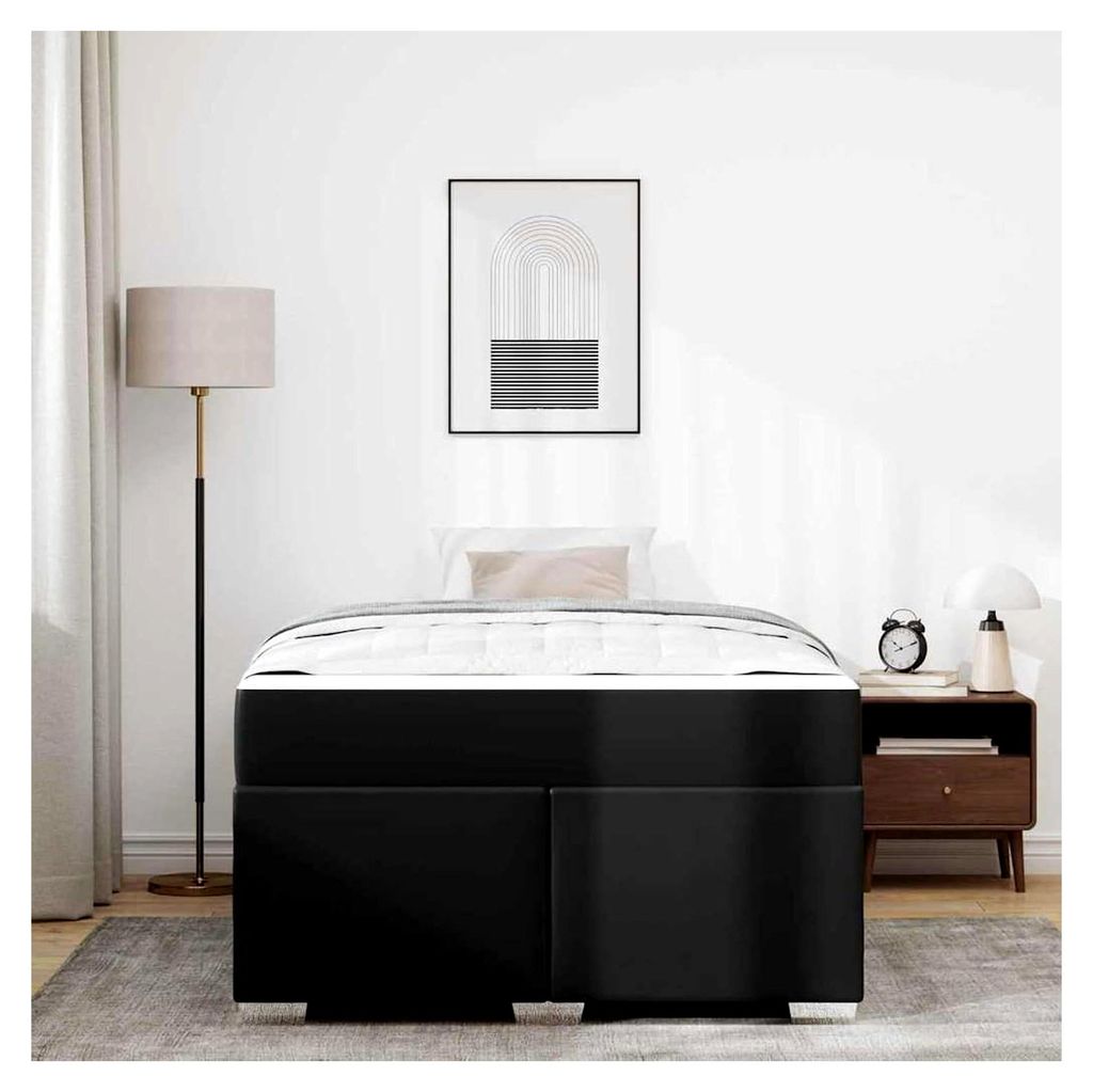 Bettgestell Schwarz 120 x 200 cm Kunstleder