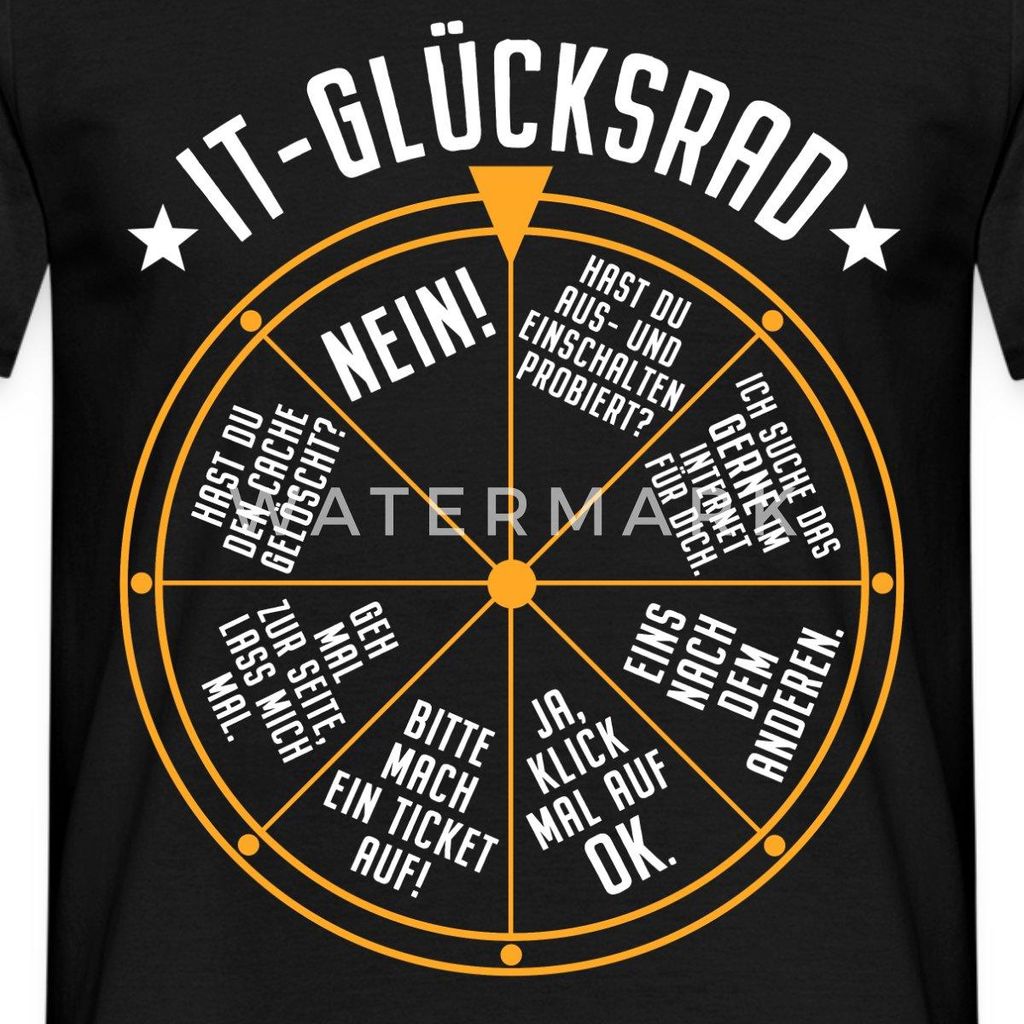 Spreadshirt IT-Glücksrad Für Support Profis Männer T-Shirt, Produktbild 