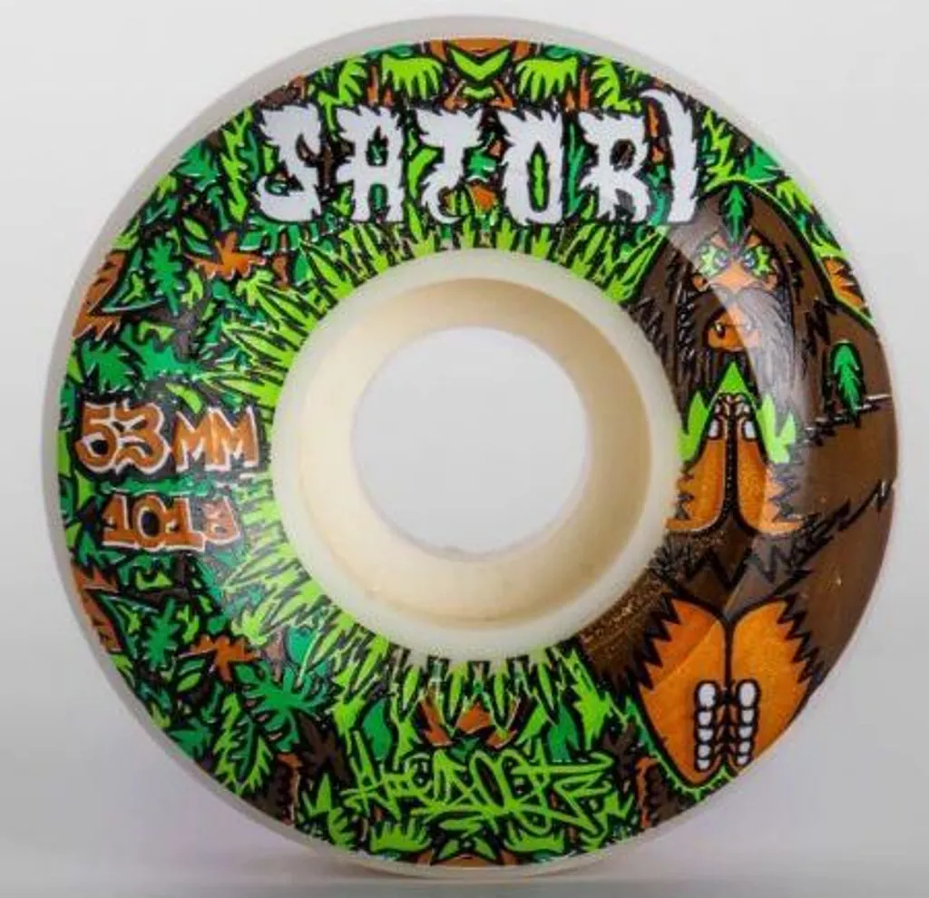 Roues Satori Big Foot 53mm 101a pour Skateboard Street et Park Vertes