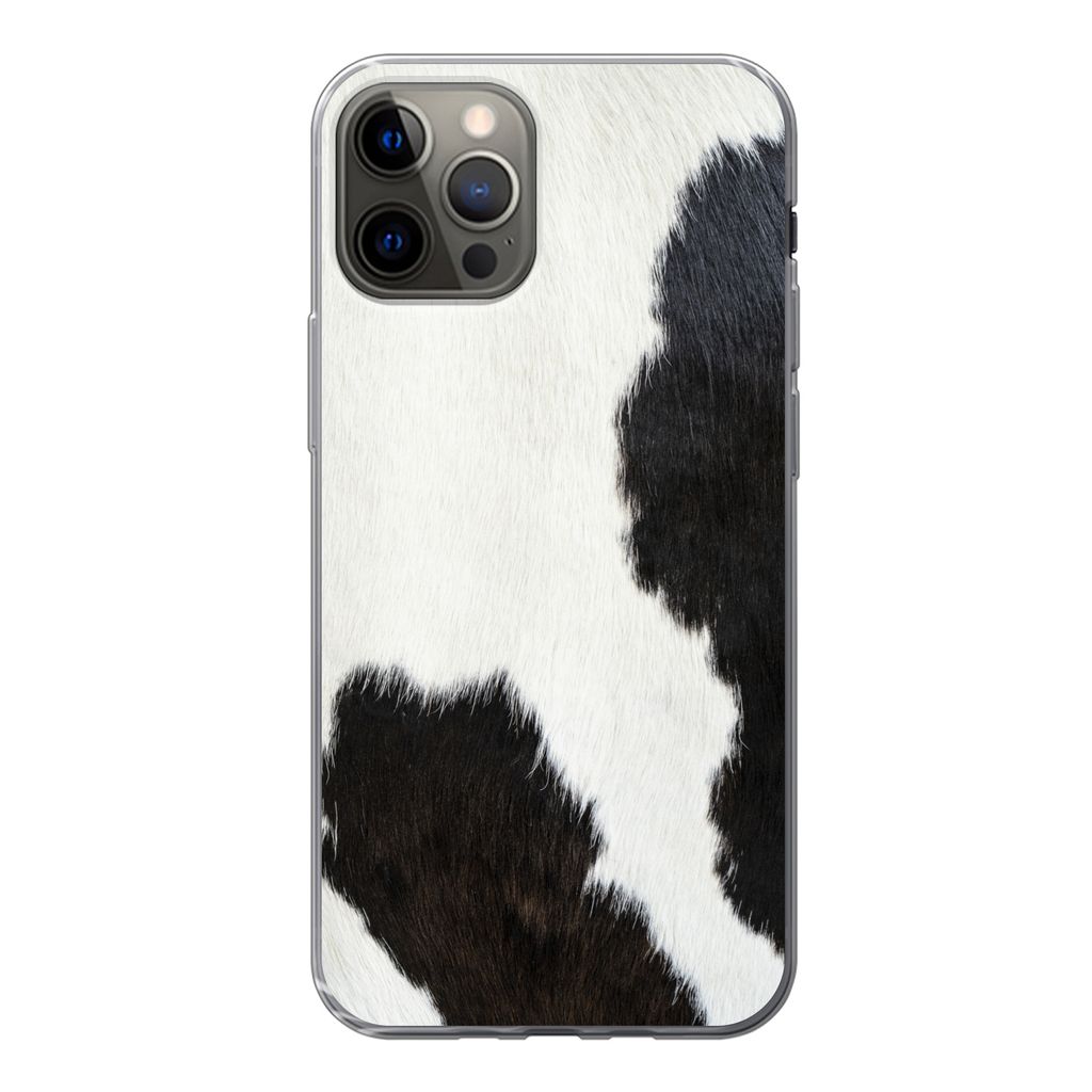MuchoWow Handyhülle Schutzhülle Hülle für iPhone 13 Pro Tiermuster - Kühe - Pelz Silikon Softcase Handy Hülle - Handy-Tasche