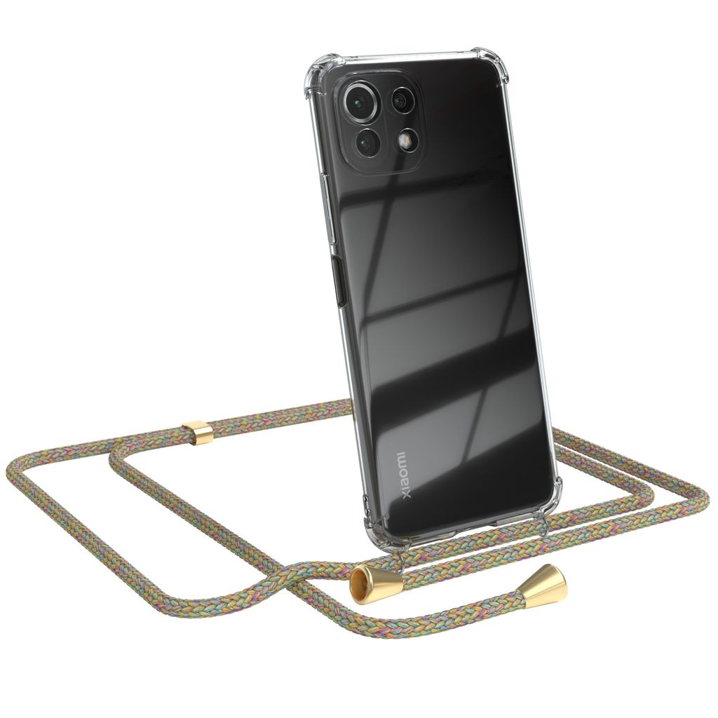 EAZY CASE Handykette kompatibel mit Xiaomi Mi 11 Lite / 5G / 11 Lite 5G NE, Handyhülle mit Umhängeband, Handykordel, Schutzhülle Clear, Band in ...