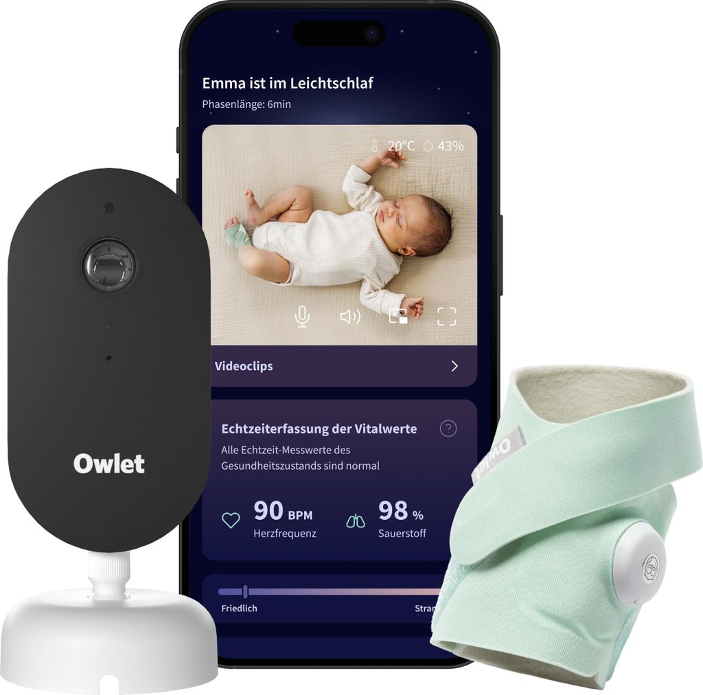 Owlet Dream Duo: Elektronische babyfoon + pulsoximeter Productafbeelding 