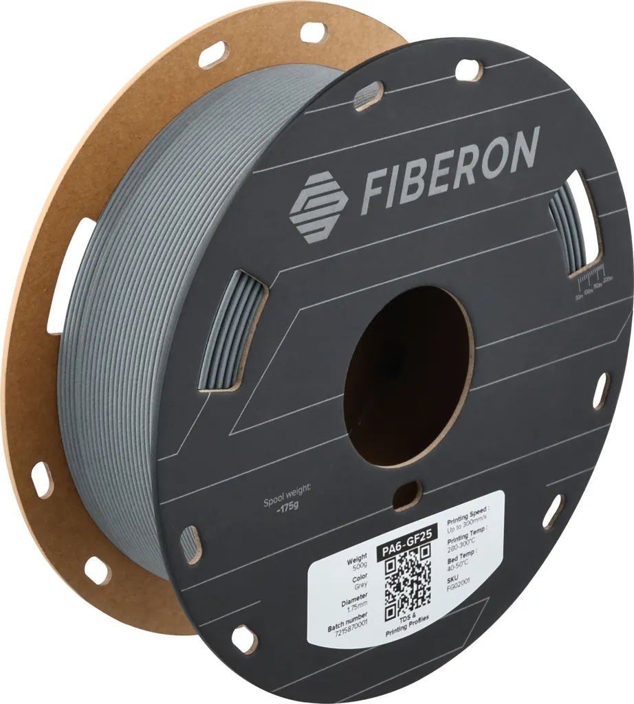 Fiberon™ PA6-GF25 Filament 1.75mm Gris 500g pour Impression 3D Robuste
