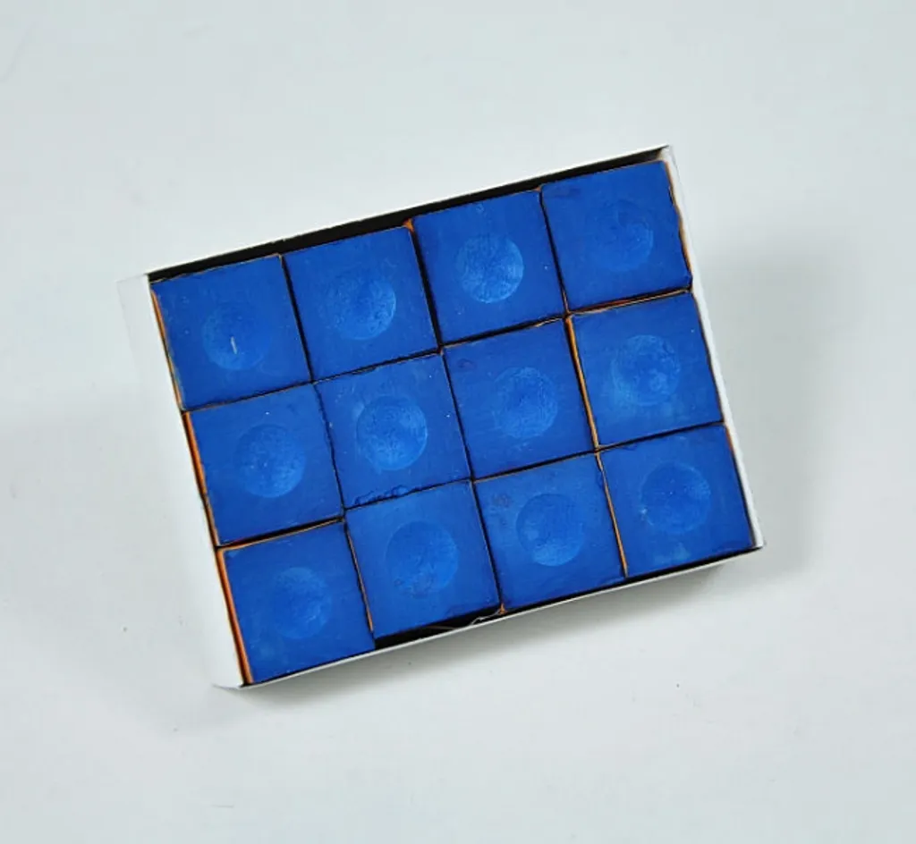Craie de billard bleue en lot de 12 pièces pour queues de billard