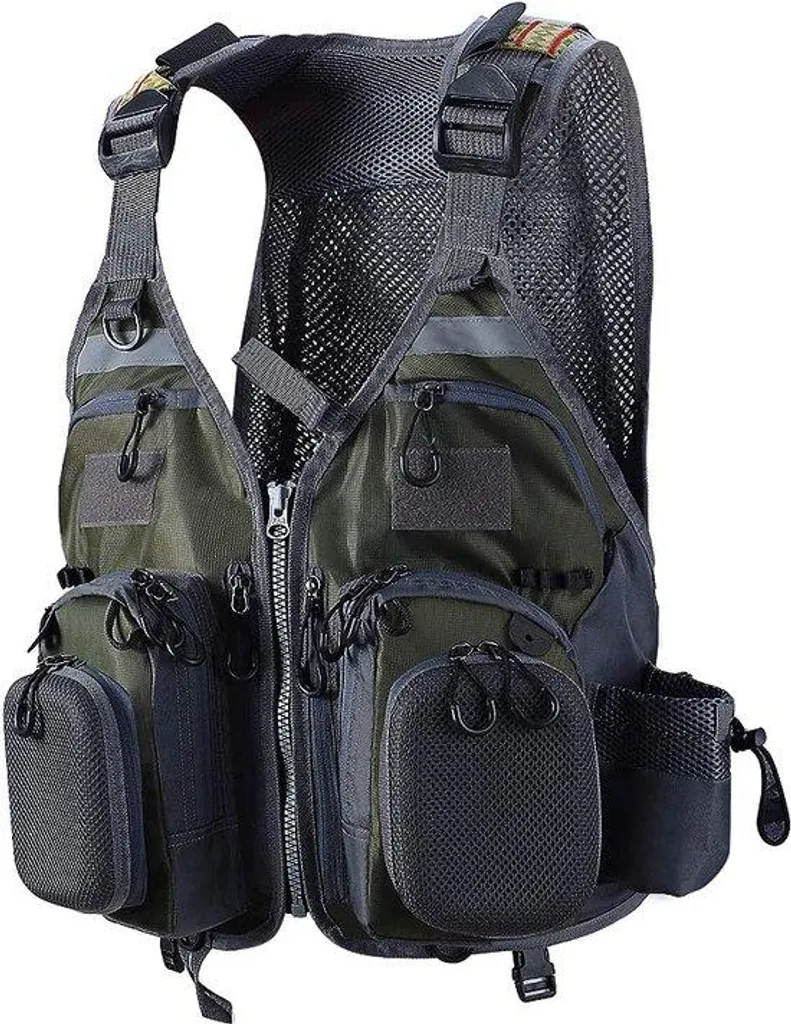 Gilet de photographie pour sorties outdoor respirant avec poches vert XL