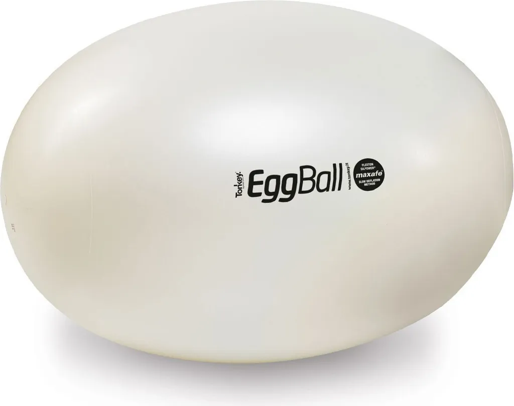 Ballon de Fitness Ovale Eggball MAXAFE 55cm Blanc pour Sport et Santé