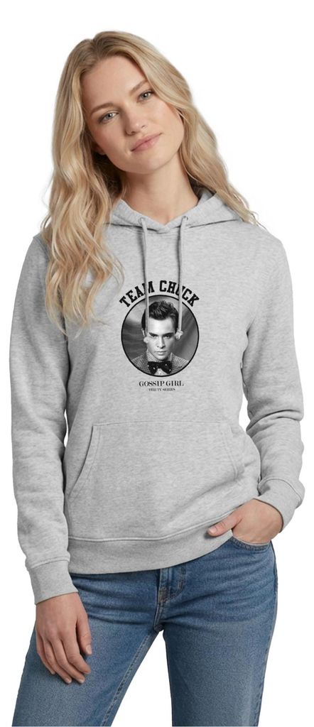 Spreadshirt Gossip Girl Team Chuck Damen Hoodie, M, Hellgrau meliert