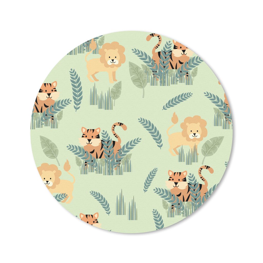 MuchoWow Mauspad Mousepad Illustriertes Muster von Safaritieren 20x20 cm - Mousepads - Maus Mat - Pad - Mausunterlage - Schreibtischmatte