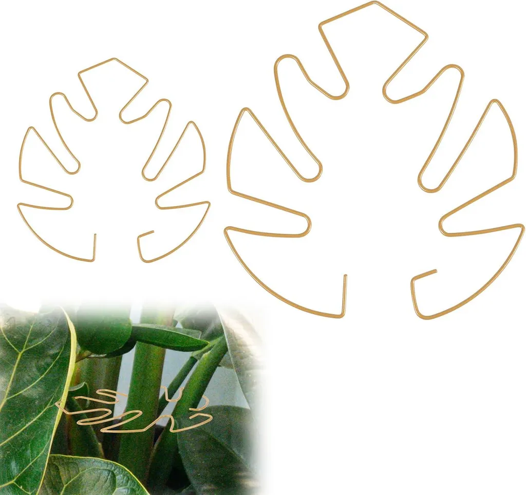 Tuteur Métal Doré pour Plante - Crochets de Soutien Rigides 2 Tailles