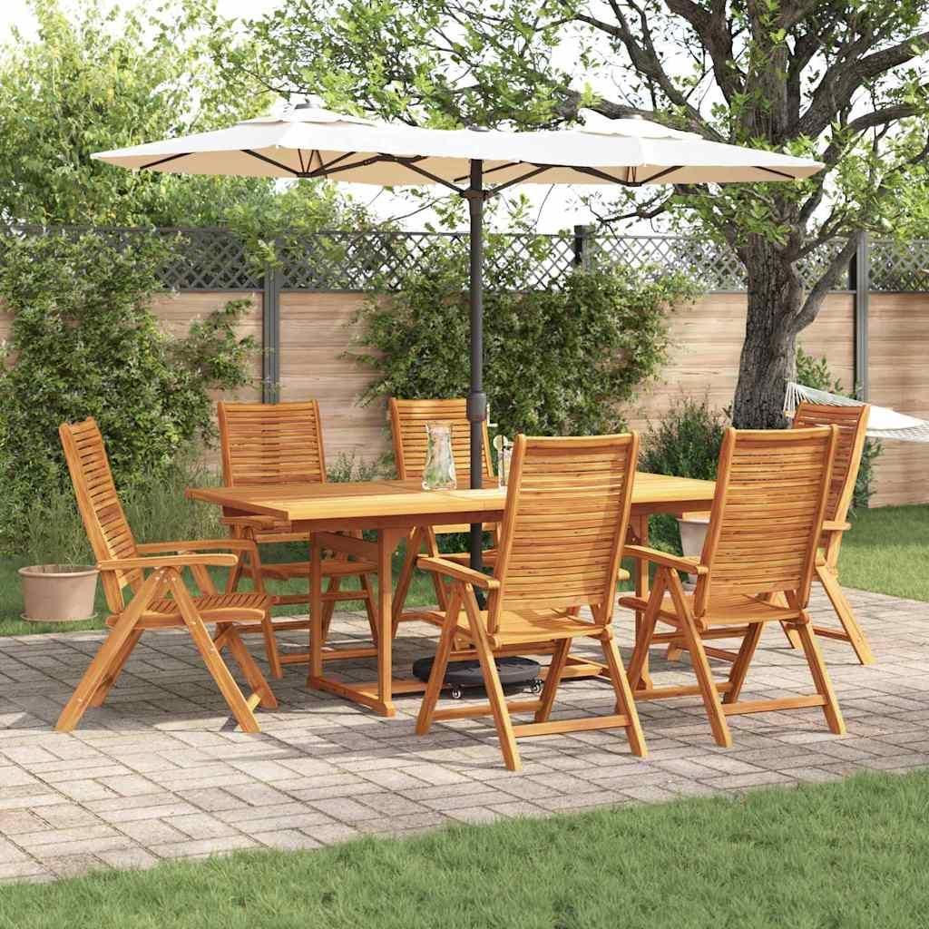 Maison Exclusive - Garten Essgruppe 7 pcs Braun Massivholz Akazie