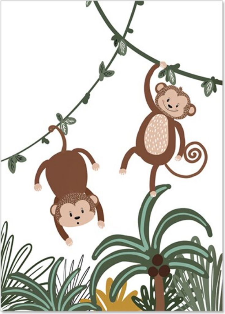 TPFLiving Kunstdruck LW-1200 (OHNE RAHMEN) Poster - Leinwand - Wandbild - Hochauflösender Giclée-Druck, langlebig und hochwertig - Affe, Giraffe,...