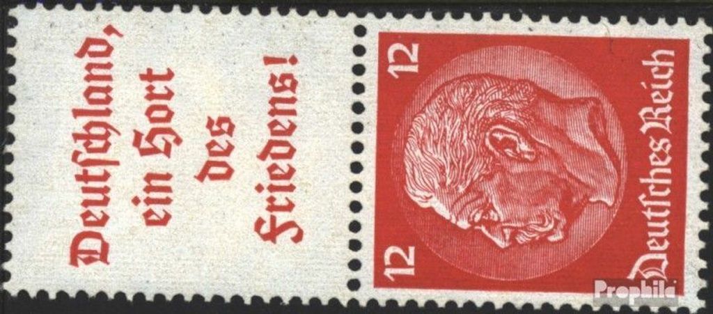 Briefmarken Deutsches Reich 1936 Mi S143 mit Falz Hindenburg WZ 4