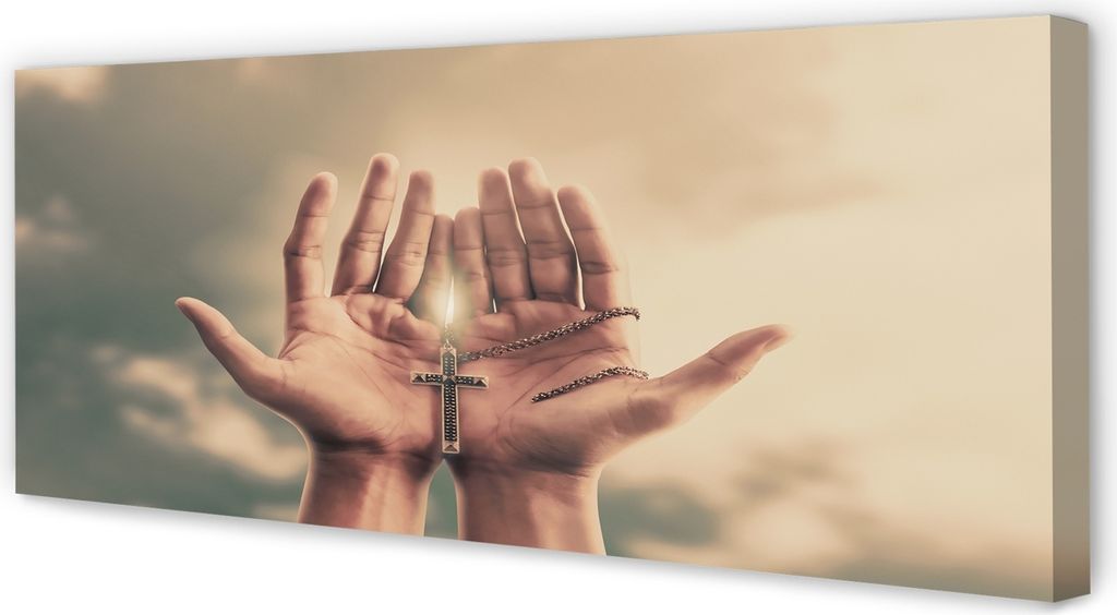 Leinwandbild 125x50 Wandkunst Cross Hands Himmel