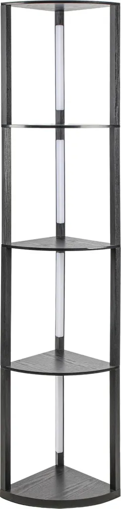 Luminaire de salon avec étagères bois pour lecture et déco LED variable