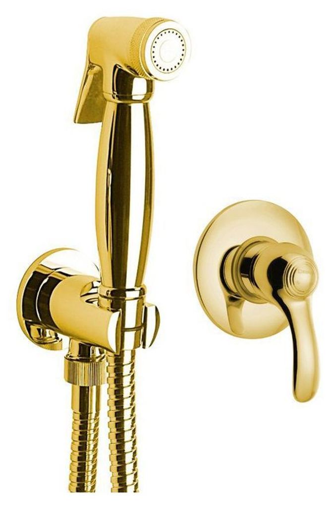 Sapho Unterputz-Bidetarmatur mit Stopp Handbrause, Retro, Gold