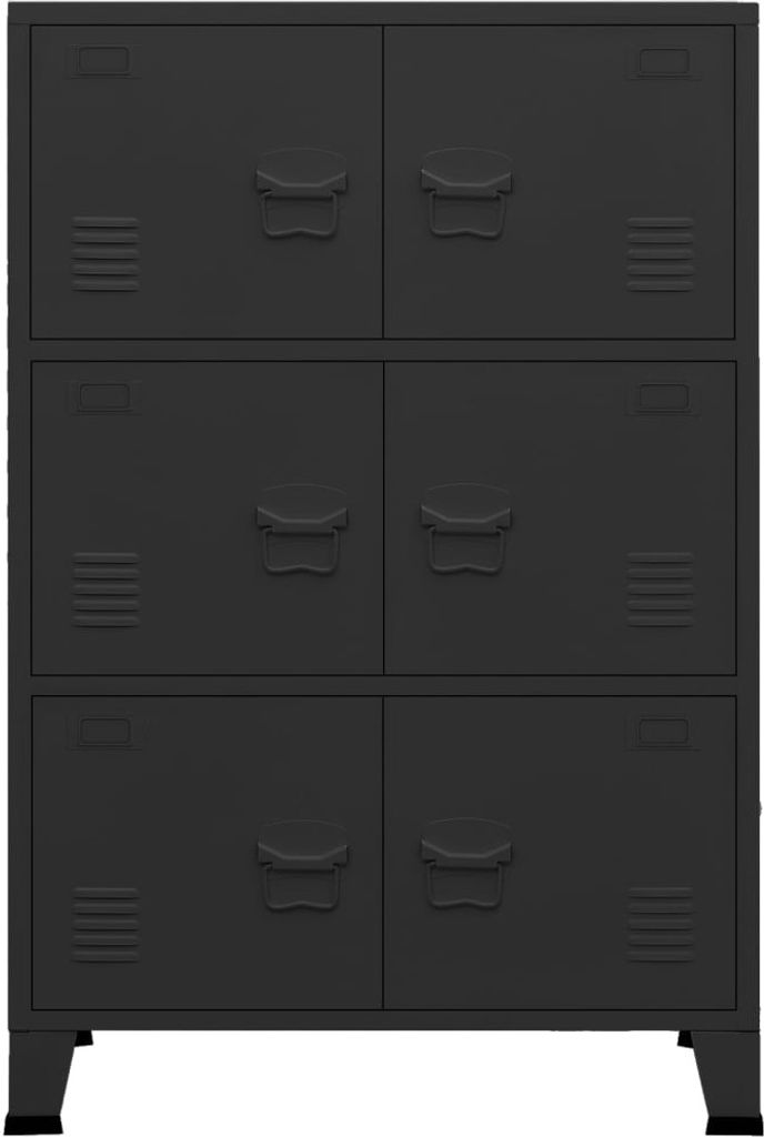 " " Lagerschrank Industrial Schwarz 75x40x115 cm Metall NeuMöbel 8796703