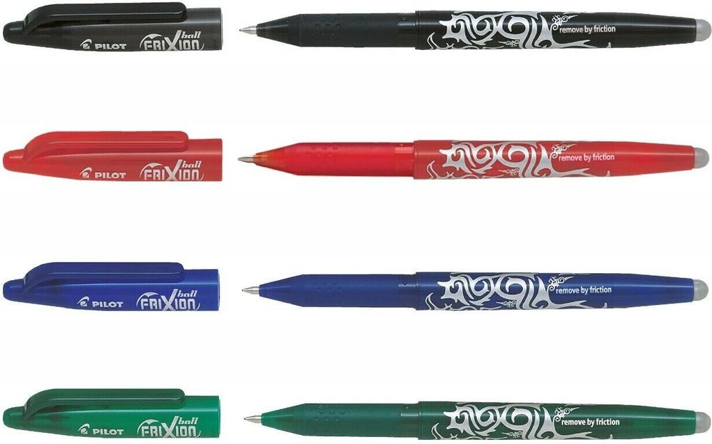 Pilot FriXion Ball, Clip, Nachfüllbar, Schwarz, Blau, Grün, Produktbild 2