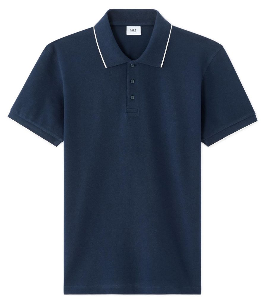 Celio Letaim Poloshirt für Herren, Dunkelblau, Größe S, aus 100% Baumwolle