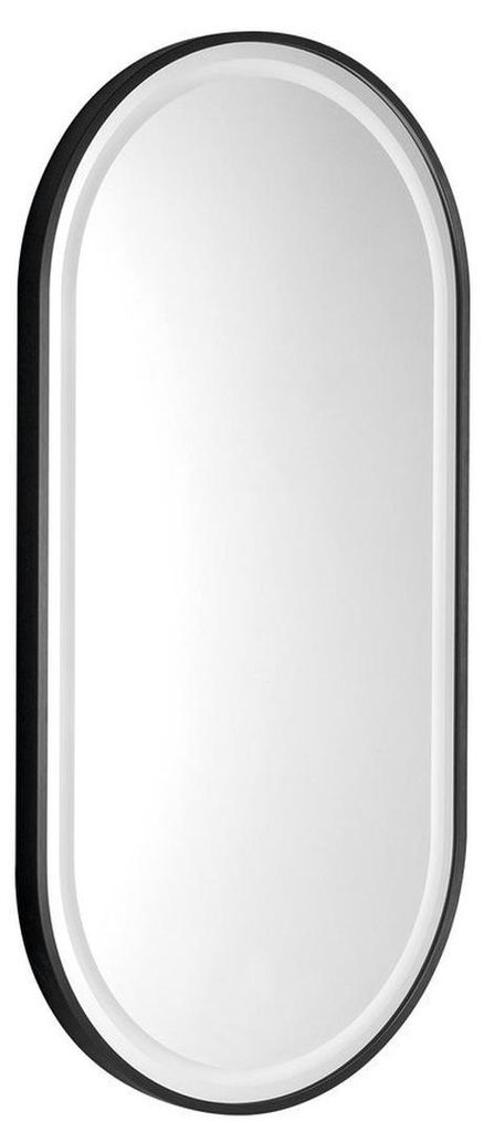 Sapho KAIRA ovaler Spiegel mit LED-Beleuchtung 45x90cm, schwarz matt