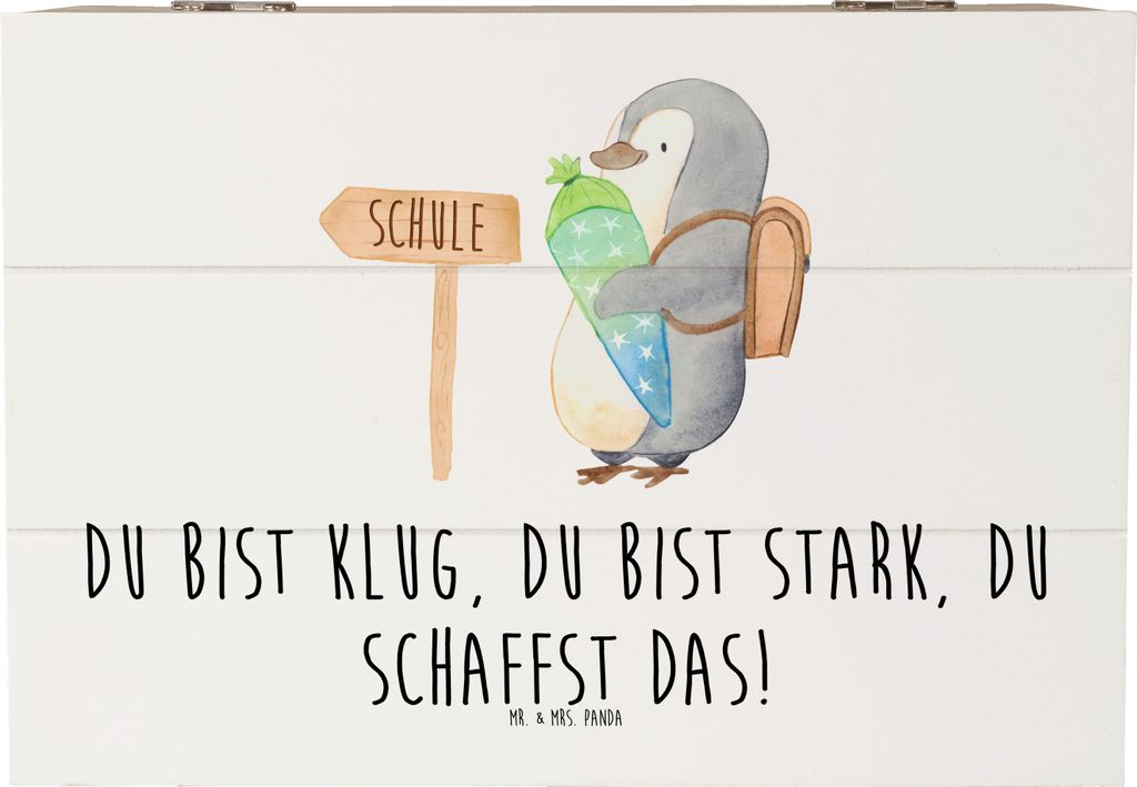 Mr. & Mrs. Panda Box Erster Schultag Motivation 22 x 15 cm - Weiß - Geschenk, Trost, Inspiration, Chancen, Glücksbringer, Schatulle, Vertrauem, Z...
