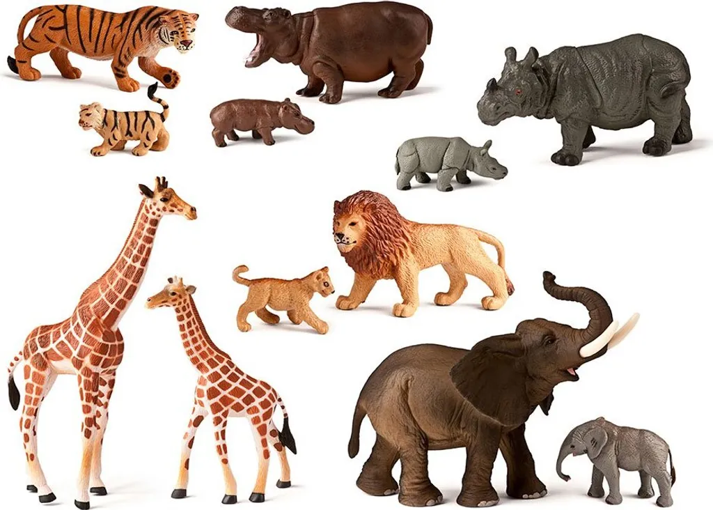 Figurines Animaux Sauvages Miniland Multicolores Éducatives 12 Pcs